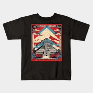 Piramides de Teotihuacan Mexico Vintage Poster Tourism Kids T-Shirt